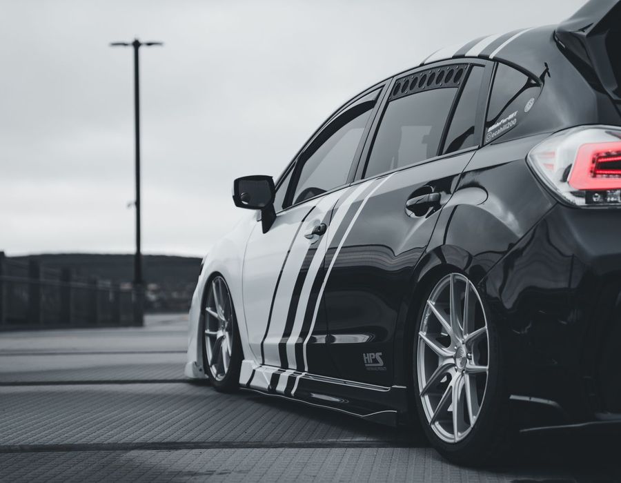 Custom-liveried modified sports car